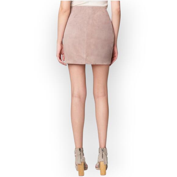 29 BlankNYC Snap Mini Skirt MakeMeBlush Suede Leather DustyRose - Picture 6 of 12